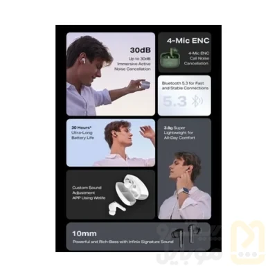 هدفون بلوتوثی اینفینیکس مدل XBuds NC - تصویر ۴ هدفون بلوتوثی اینفینیکس مدل XBuds NC - تصویر ۴