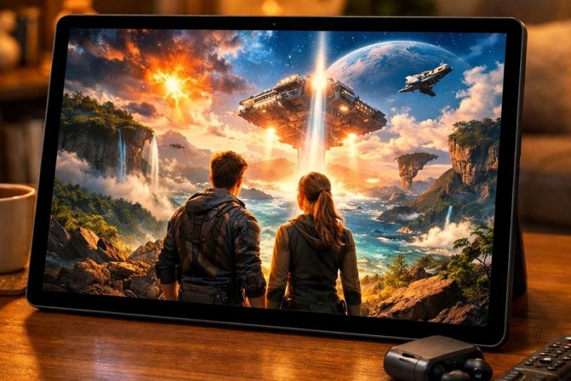 تبلت با صفحه نمایش بزرگ برای تماشای فیلم و طراحی
