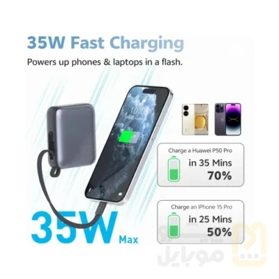 پاوربانک 35 وات کیو سی وای مدل PB10C ظرفیت 10000 میلیآمپر ساعت - تصویر ۱۳ پاوربانک 35 وات کیو سی وای مدل PB10C ظرفیت 10000 میلیآمپر ساعت - تصویر ۱۳